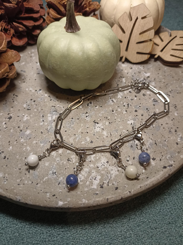 Bracelet+ 4 charms perles au choix 