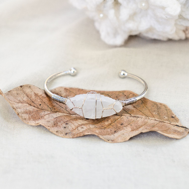 Hegyikristály hálós karperec Silver