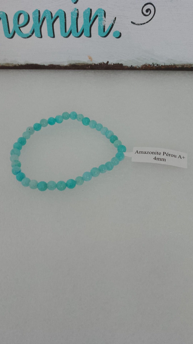 Bracelet en Amazonite du Pérou, qualité A+