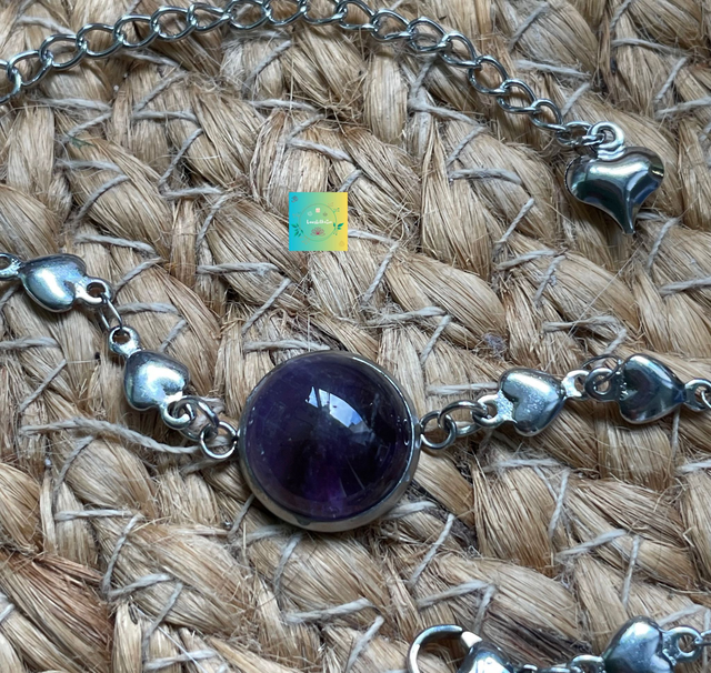 🧚♀️🧘♀️Bracelet en Améthyste Coeur