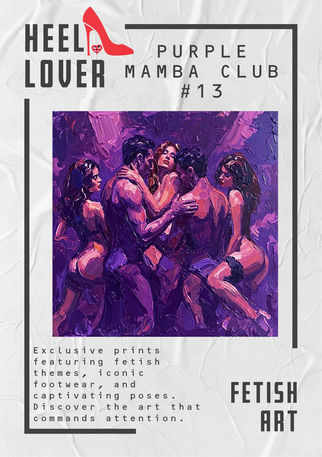 Purple Mamba Club #13 600mm x 600mm x 20mm Canvas Print           