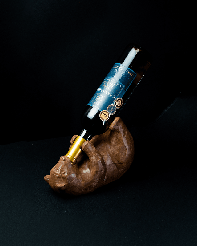 Support bouteille de vin : Petit ours