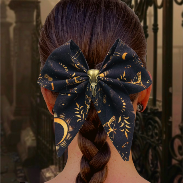 Barrette à cheveux Skull Bird Bronze 