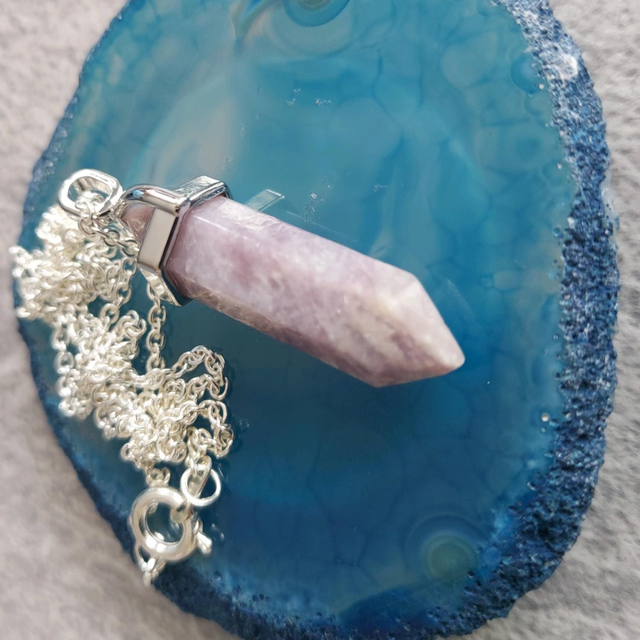 Natural Charoite Crystal point pendant