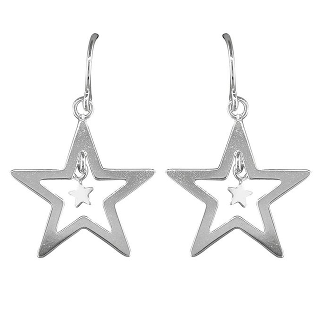 Silver star earrings - CR7126