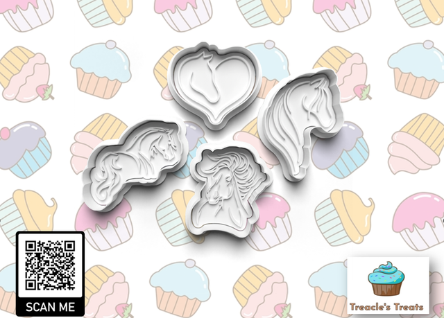 Horses Fondant/cookie stamps with cutters