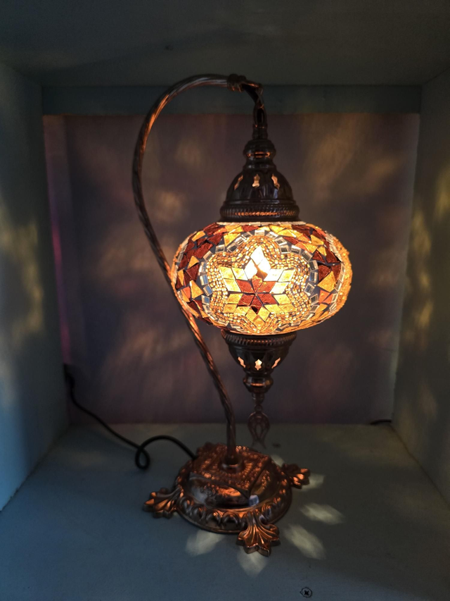 Large Mosaic Swanneck Table Lamp