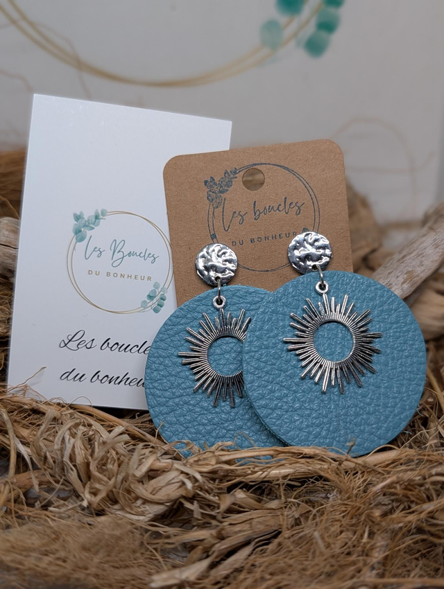 Boucles d'oreilles Moon bleu mo811