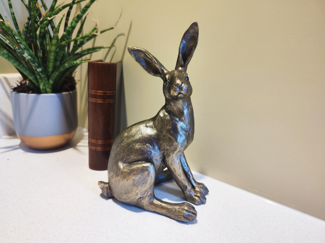 Gold/Bronze effect Hare Sitting 