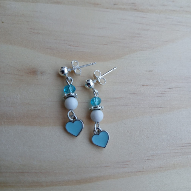 Oorbellen "Serenity Heart" met Howliet (3.032)