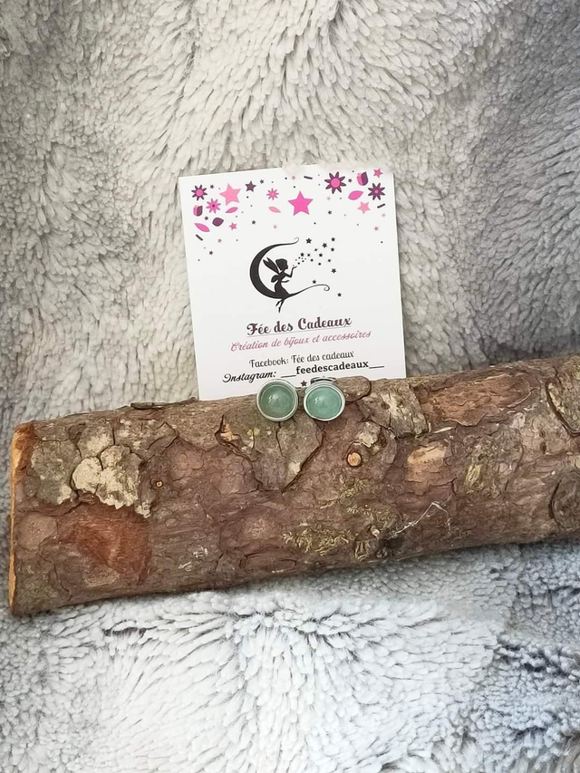 Puces d'oreilles Aventurine Verte 