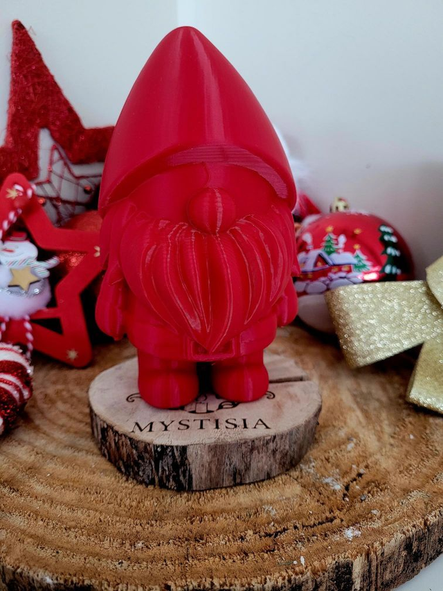 Gnome de Noël rouge en PLA – 10 cm