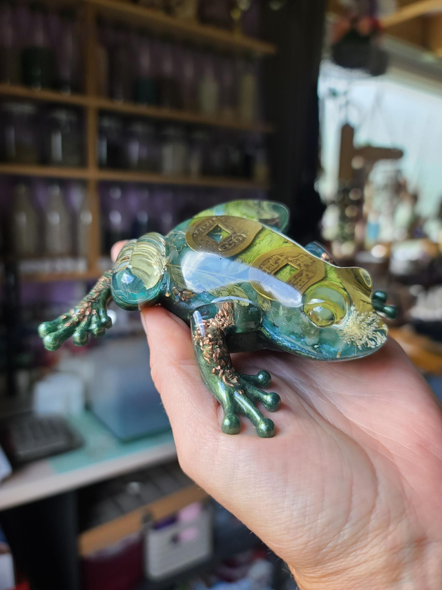 Grenouille Feng Shui Verte