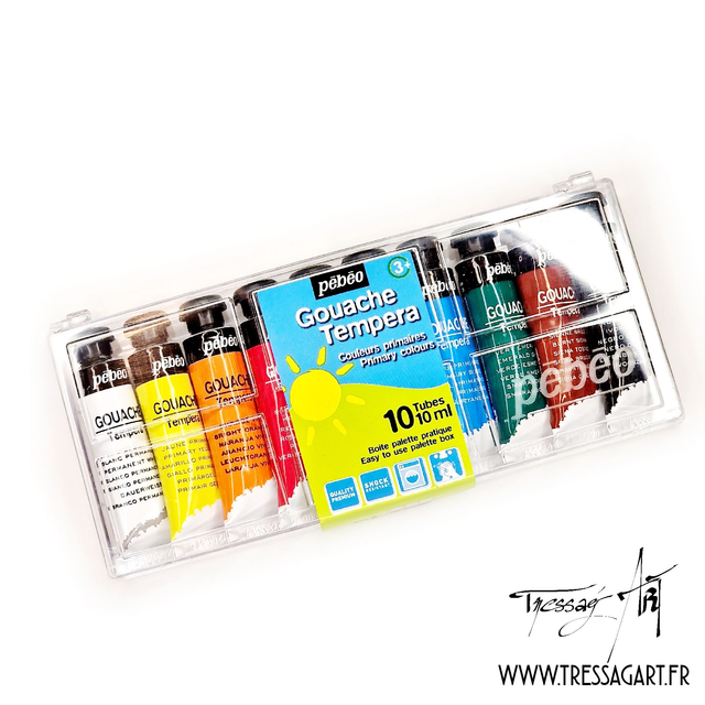PEBEO - GOUACHE TEMPERA 10 TUBES 10ML - PB049