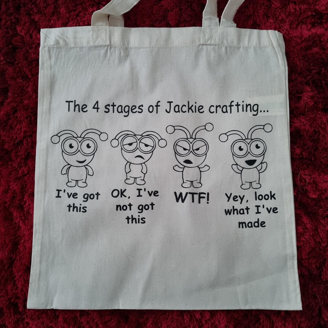4 Stages Of Crafting Personalised Crafting Tote Shopper Bag Add Any Name 