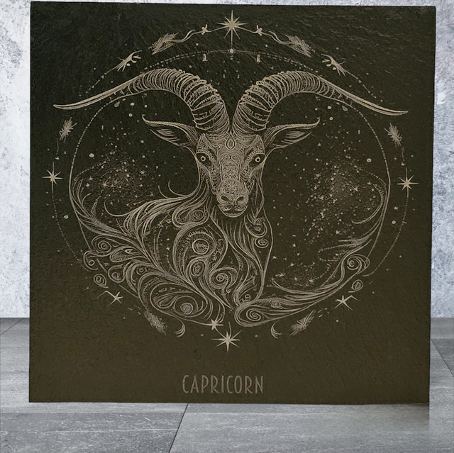 Slate Coaster - Star Sign Capricorn