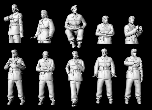 WW2 French Tankers 8 - 1/72 figures