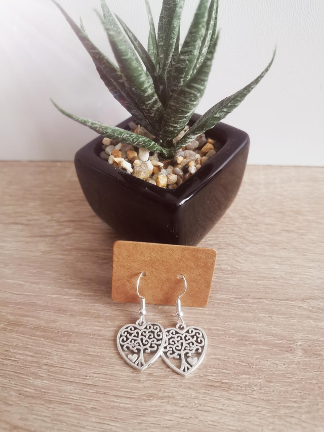 Boucles arbre de vie cœur 