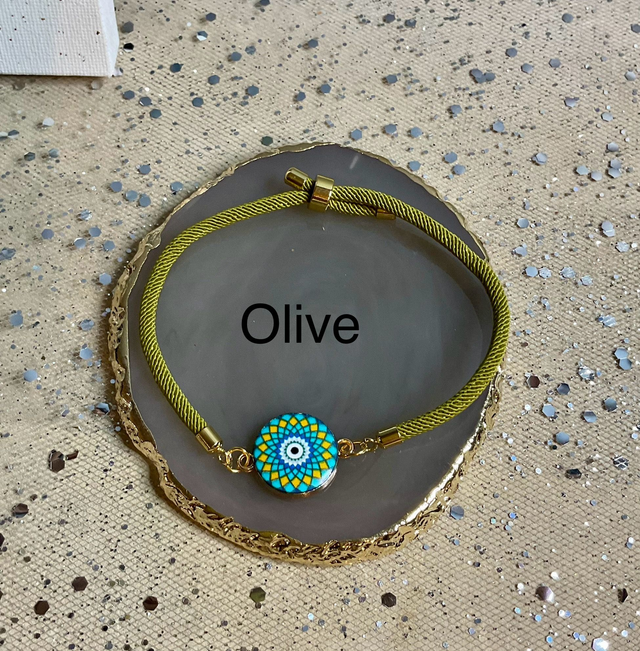 Handmade adjustable cord bracelets.