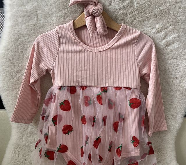 Sparkles Strawberry tulle dress (9-12months) 