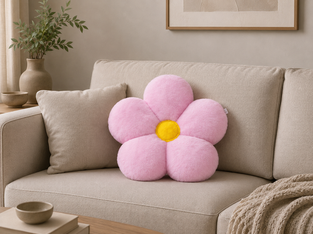 Coussin fleur fuschia