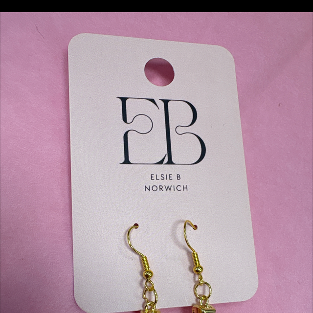 Gold cheese wedge earrings 