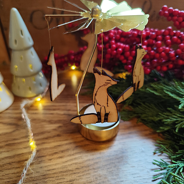 Manège à bougie Renard packaging Noël