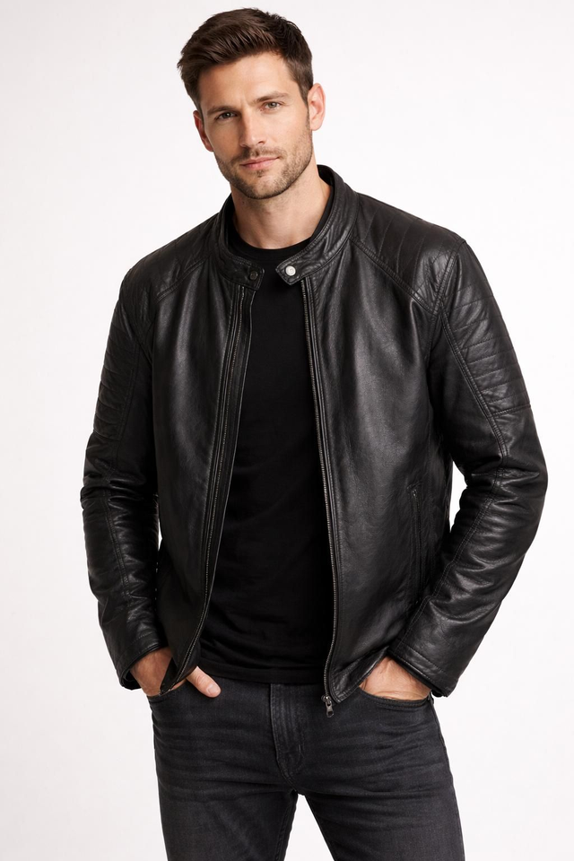 Blouson semi cuir 