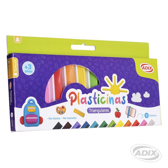 Plasticina Triangular 12 Colores