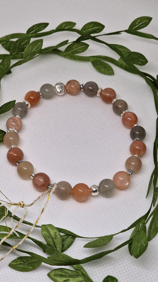 Bracelet Pierre de lune multicolore en 0,8 cm
