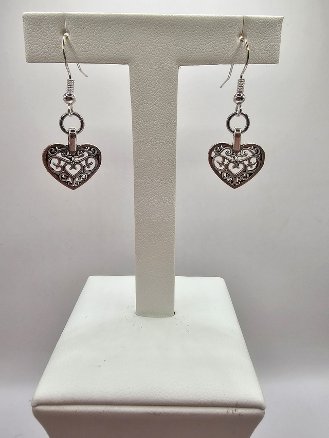Ornate Heart Earrings.