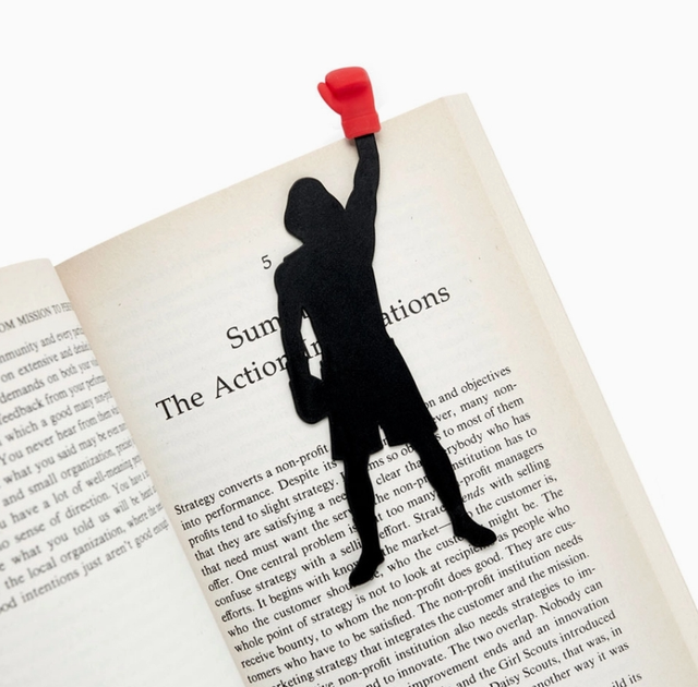 Marque-page, Boxe, rouge/noir, plastique   