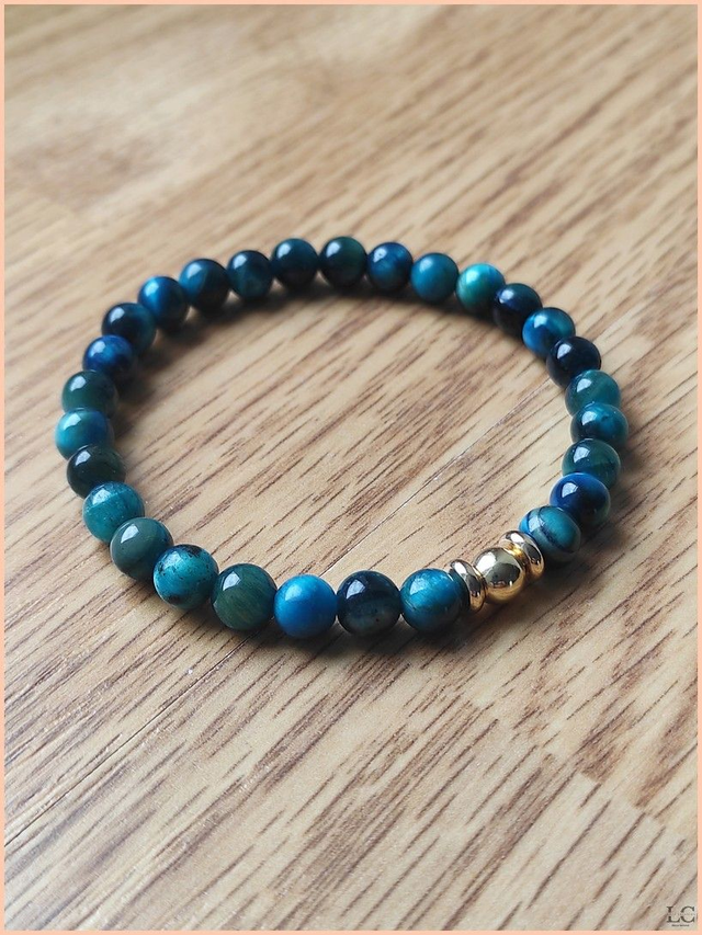 Bracelet 6mm - Oeil de tigre bleu