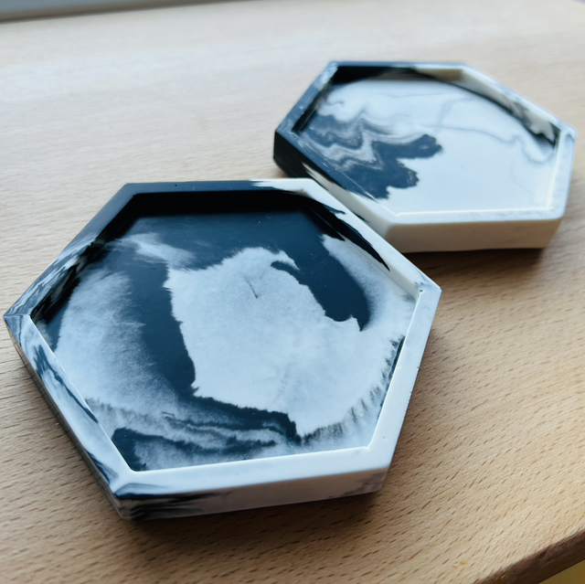 Black and white hexagon