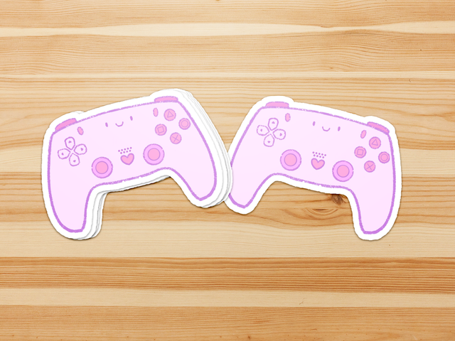 Cute Gamer Console PS5 Controller Vinyl Stickers