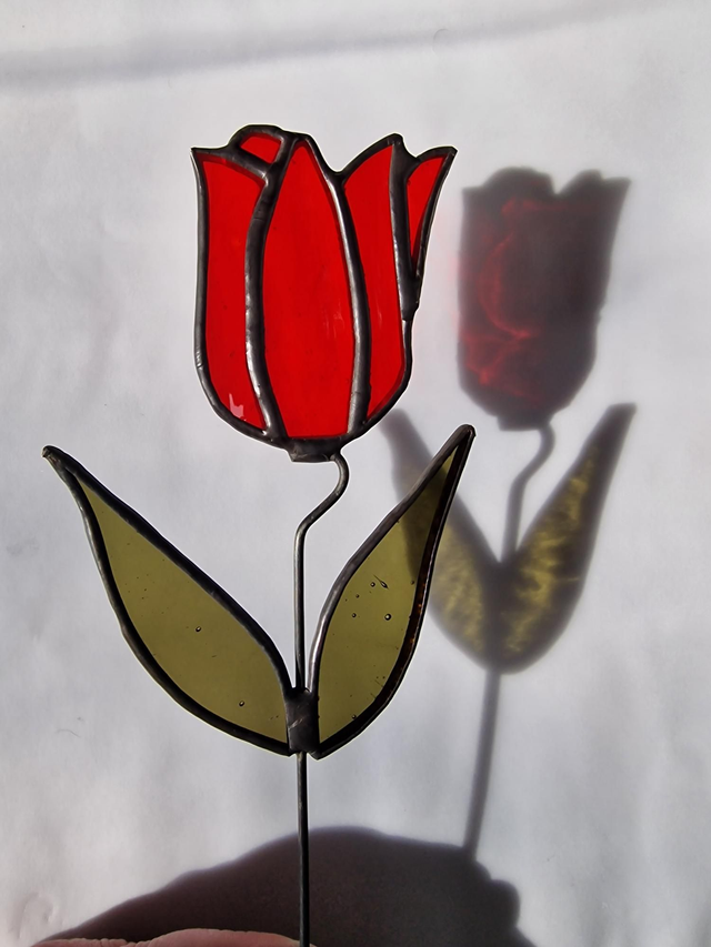 Spring Tulips Red Stained Glass Everlasting Bloom