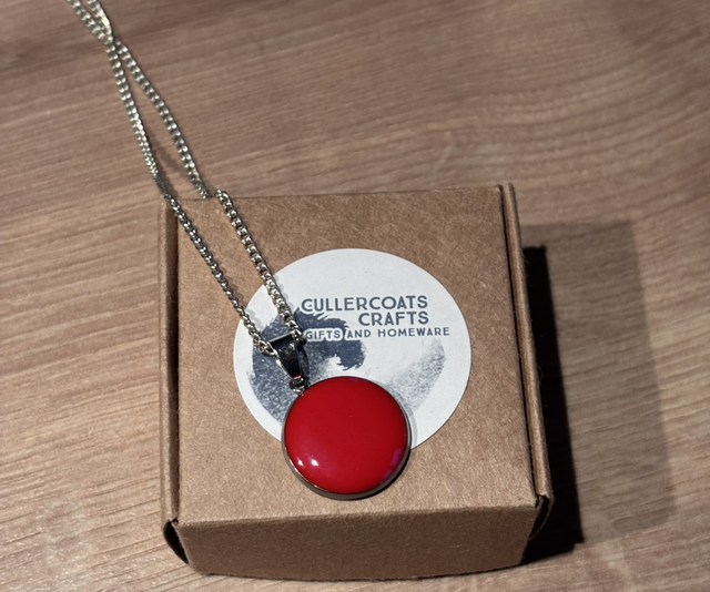 Red resin charm necklace 