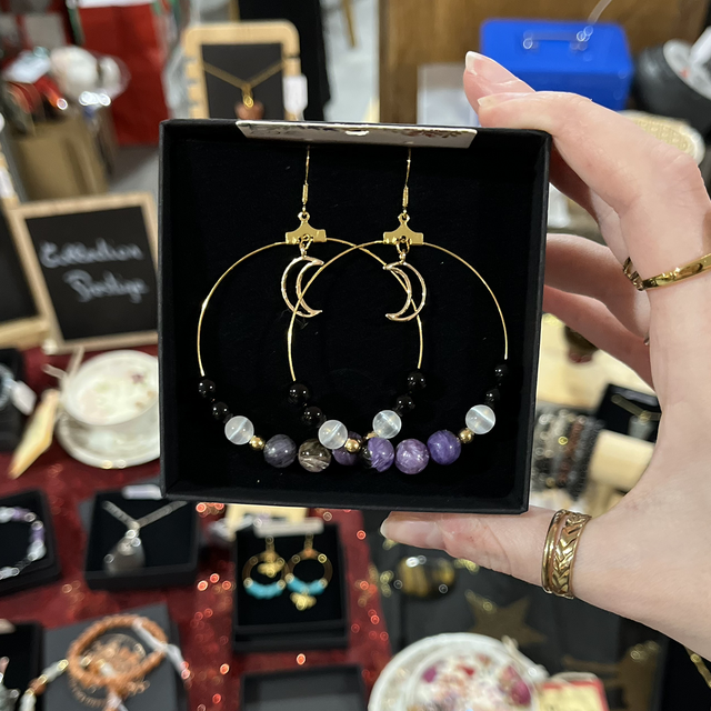 Z- BO - Charoïte, onyx, sélénite - plaqué or