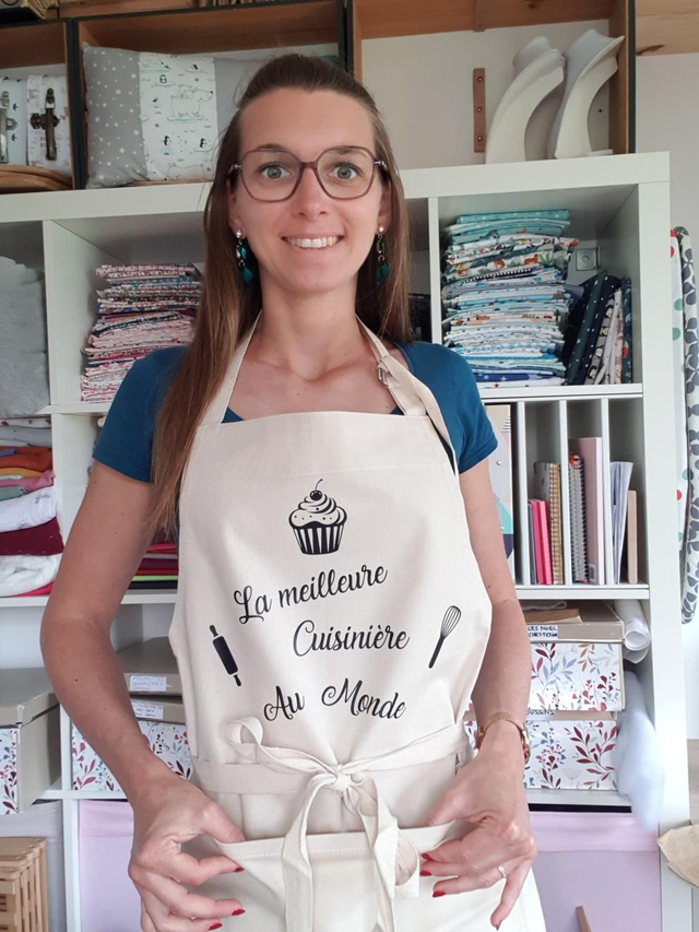 Tablier de cuisine écru