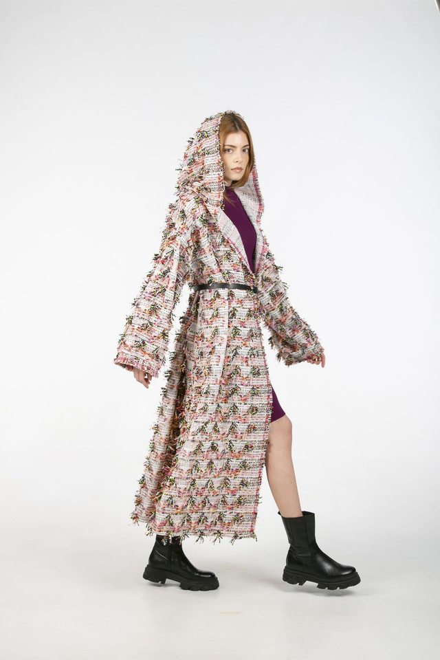 HOODED MULTICOLOR CARDIGAN 