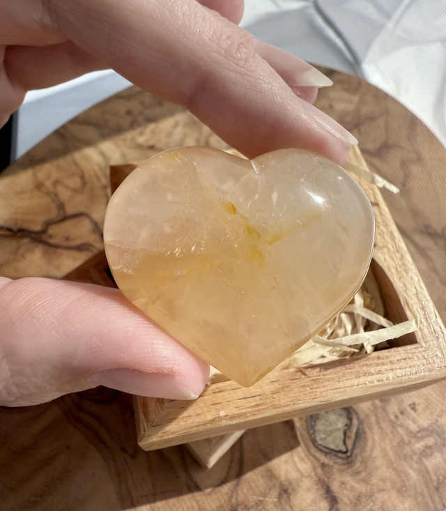 Golden Healer Heart Crystal 
