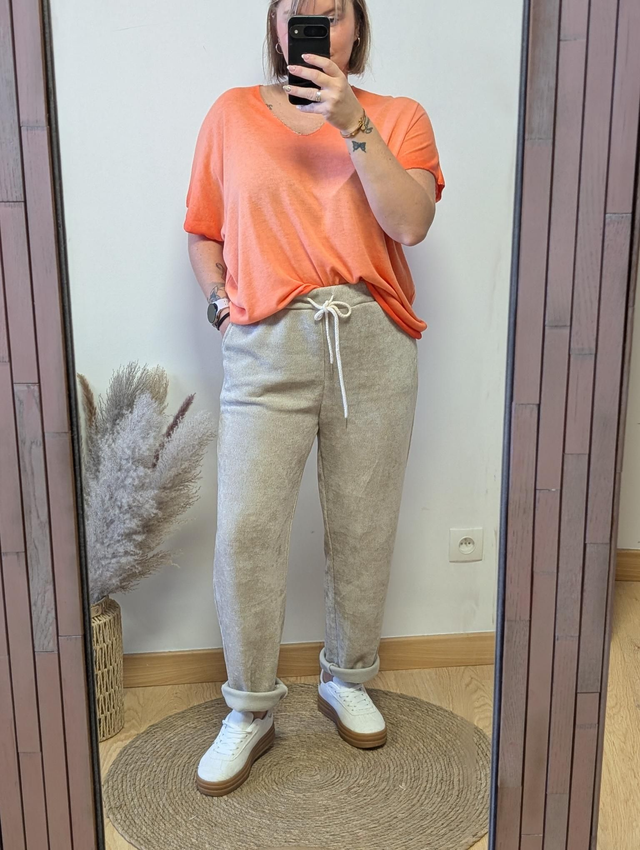 Pantalon velour Paul beige TU 38/44