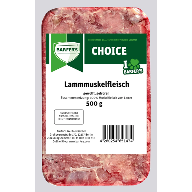 Lammmuskelfleisch gewolft 500g