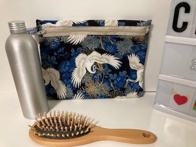 Pochette zippée M en coton