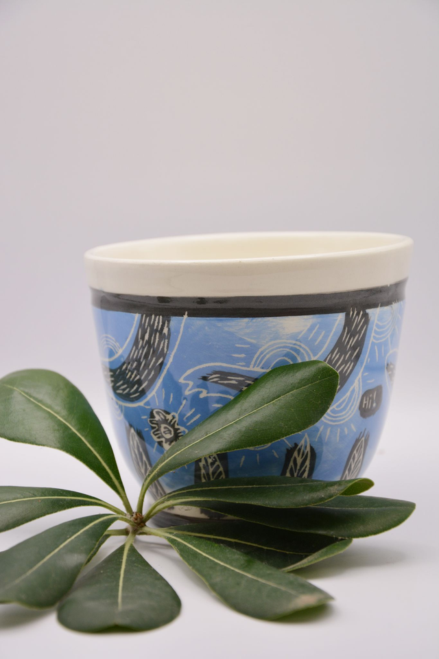 bol dessin libre noir et bleu 