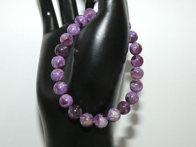 8mm Charoïte sur quartz AA+