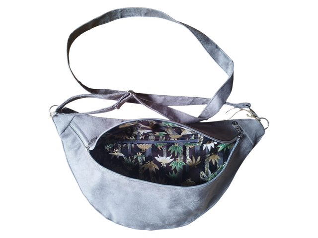 Sac banane en suédine Alaska gris