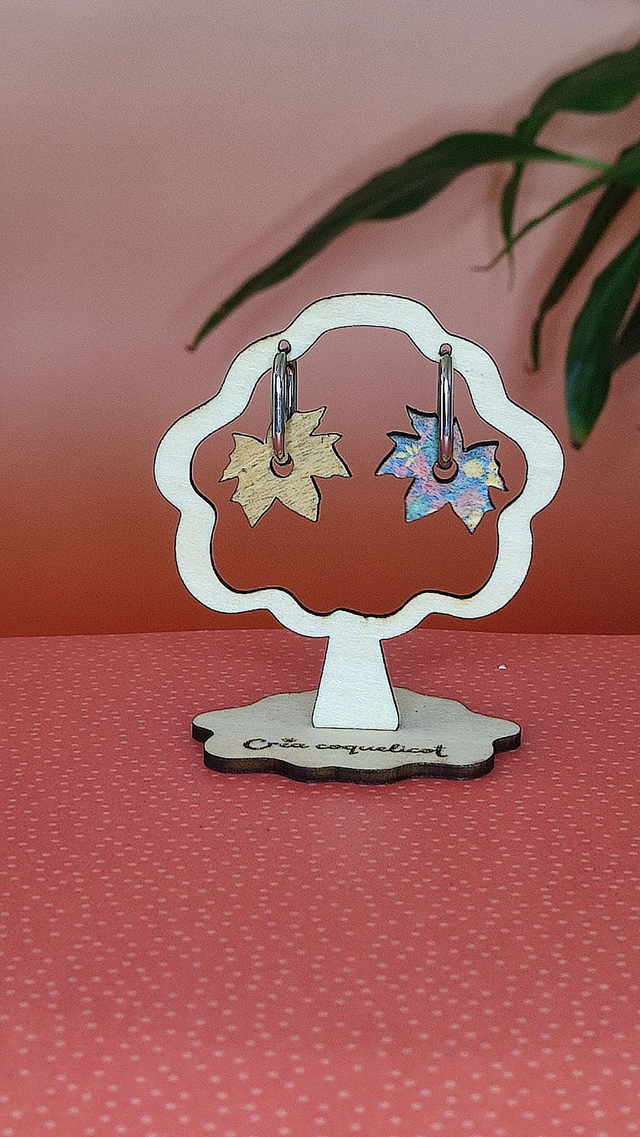 Boucles feuille de chêne double-face interchangeables