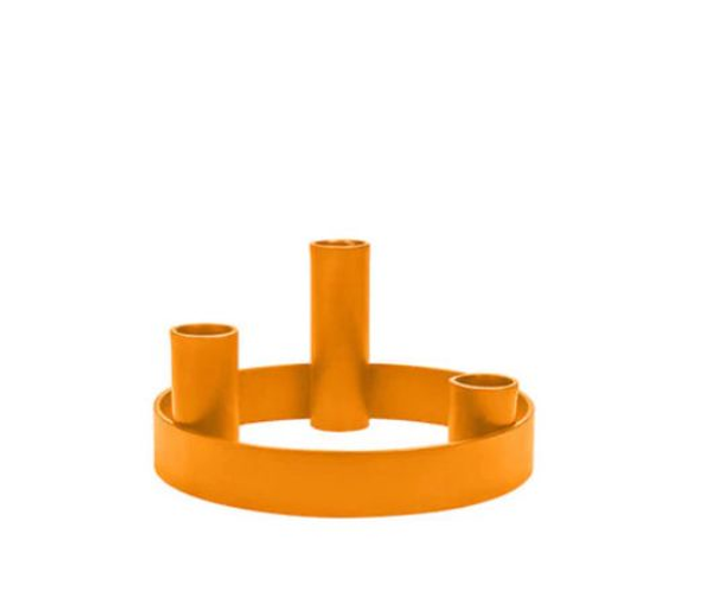 Round Metal Candelabra in Marigold: 3