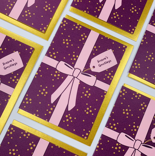 Wrapped up in a bow Christmas Card